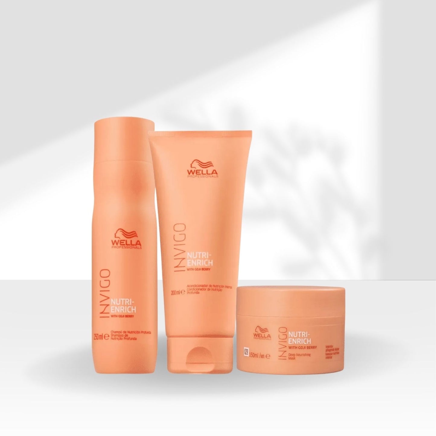 Kit Wella Nutri-Enrich Shampoo 250 ml + Condicionador 200 ml + Máscara 150 ml