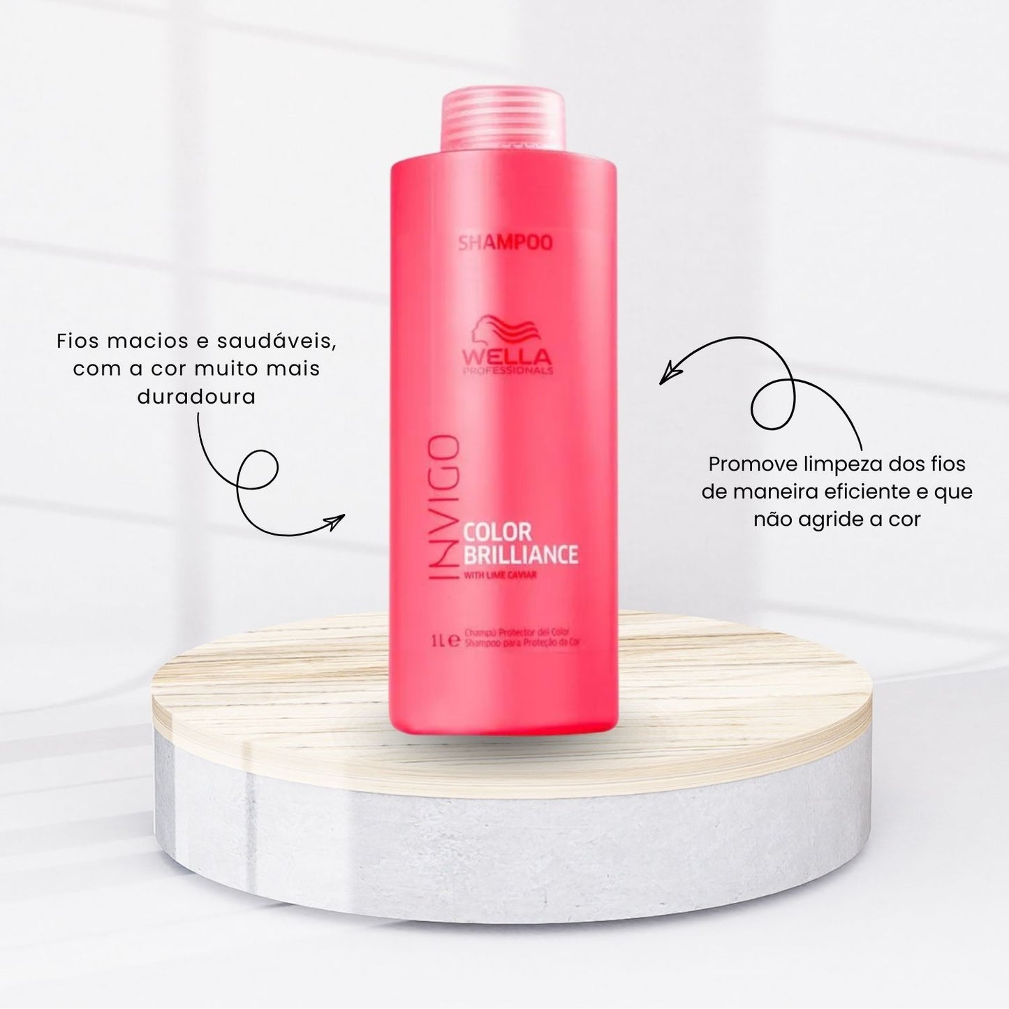Kit Wella Color Brilliance Shampoo 1 Litro + Máscara 500 ml + Leave-in 150 ml