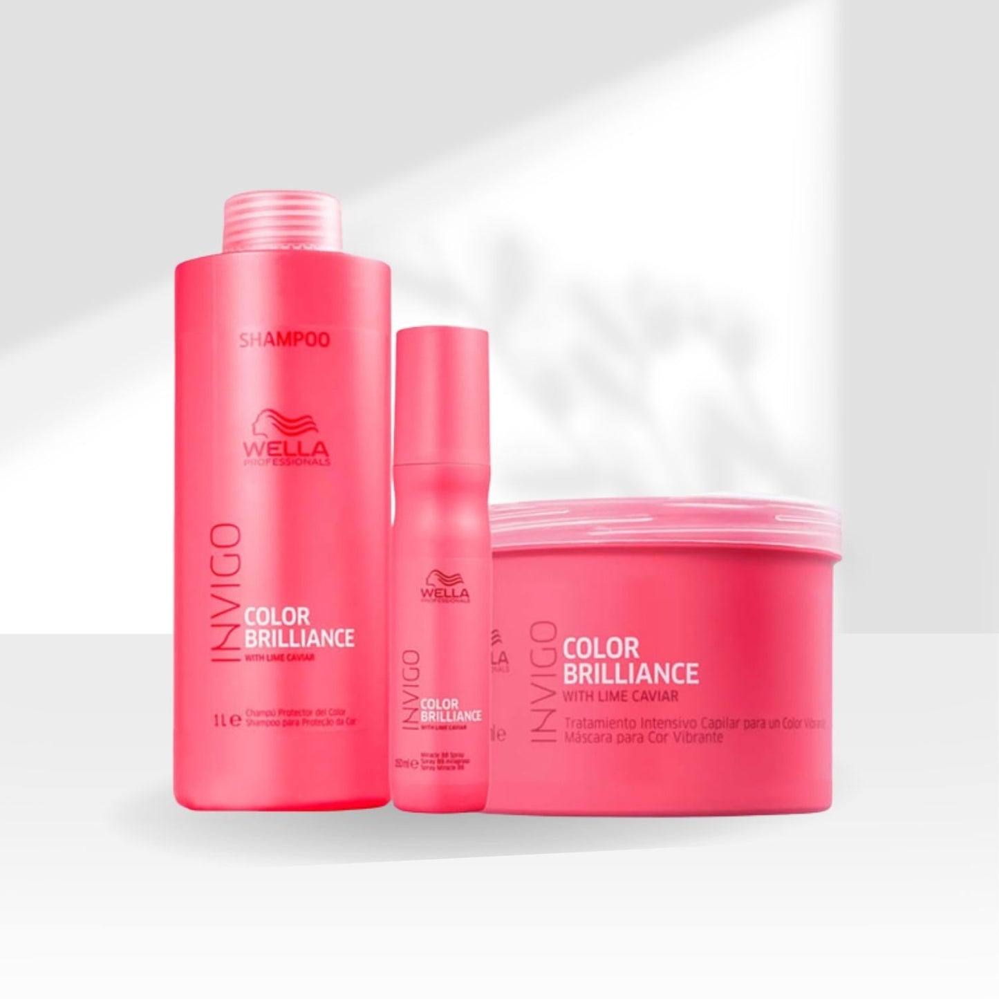 Kit Wella Color Brilliance Shampoo 1 Litro + Máscara 500 ml + Leave-in 150 ml