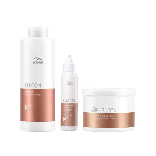 Kit Wella Fusion Shampoo 1 Litro + Máscara 500 ml + Reconstrutor 70 ml
