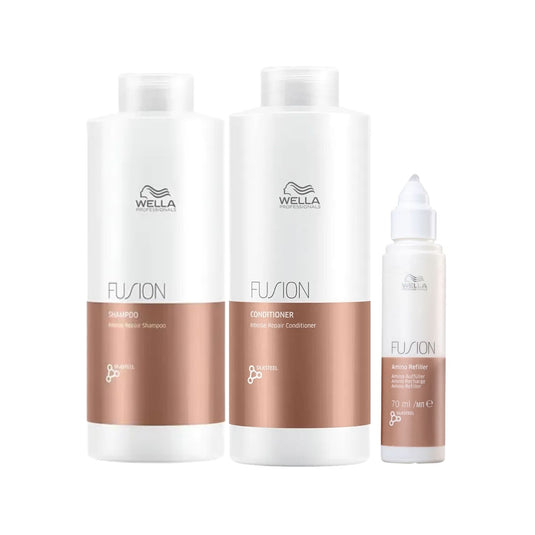 Kit Wella Fusion Shampoo + Condicionador 1 Litro + Reconstrutor 70 ml