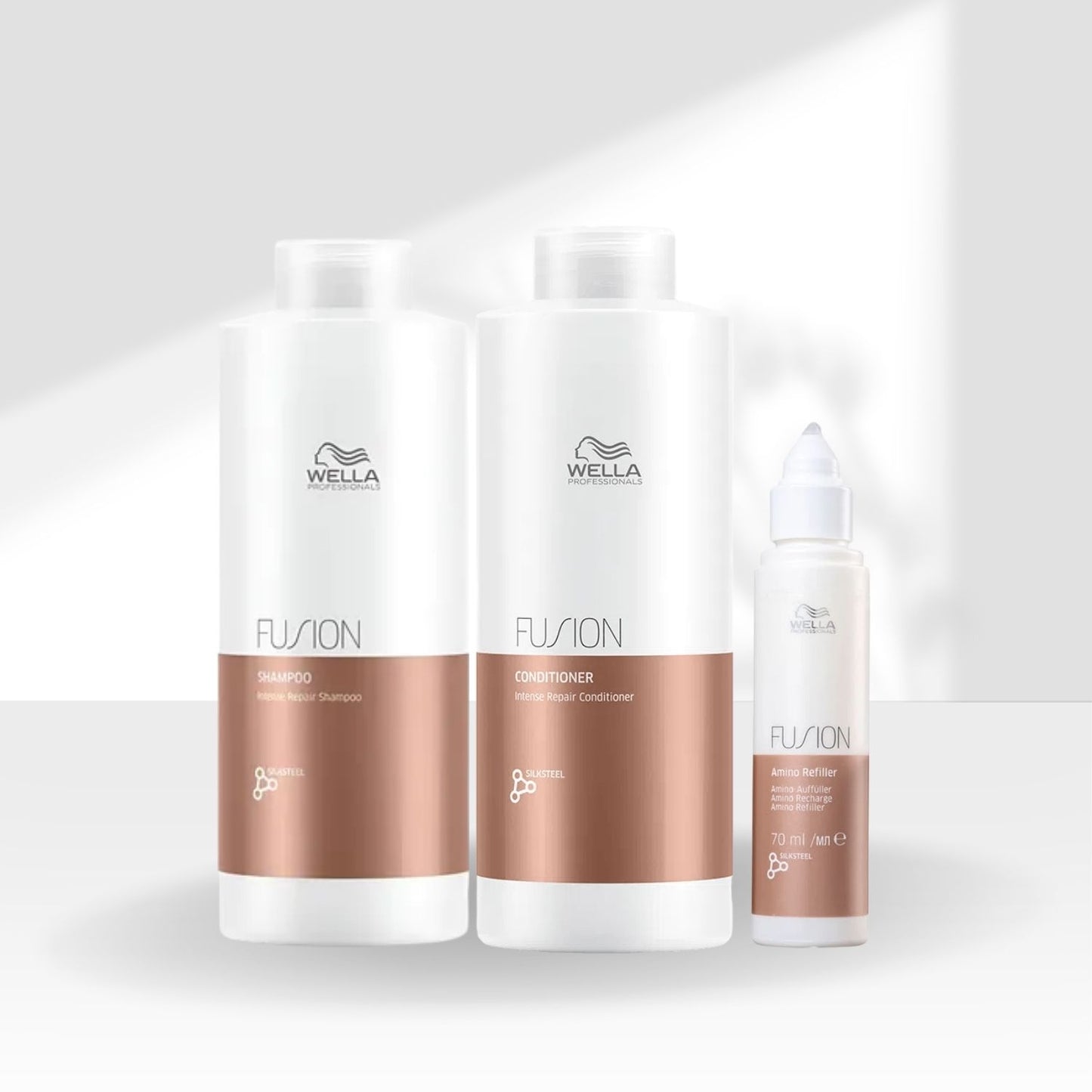 Kit Wella Fusion Shampoo + Condicionador 1 Litro + Reconstrutor 70 ml