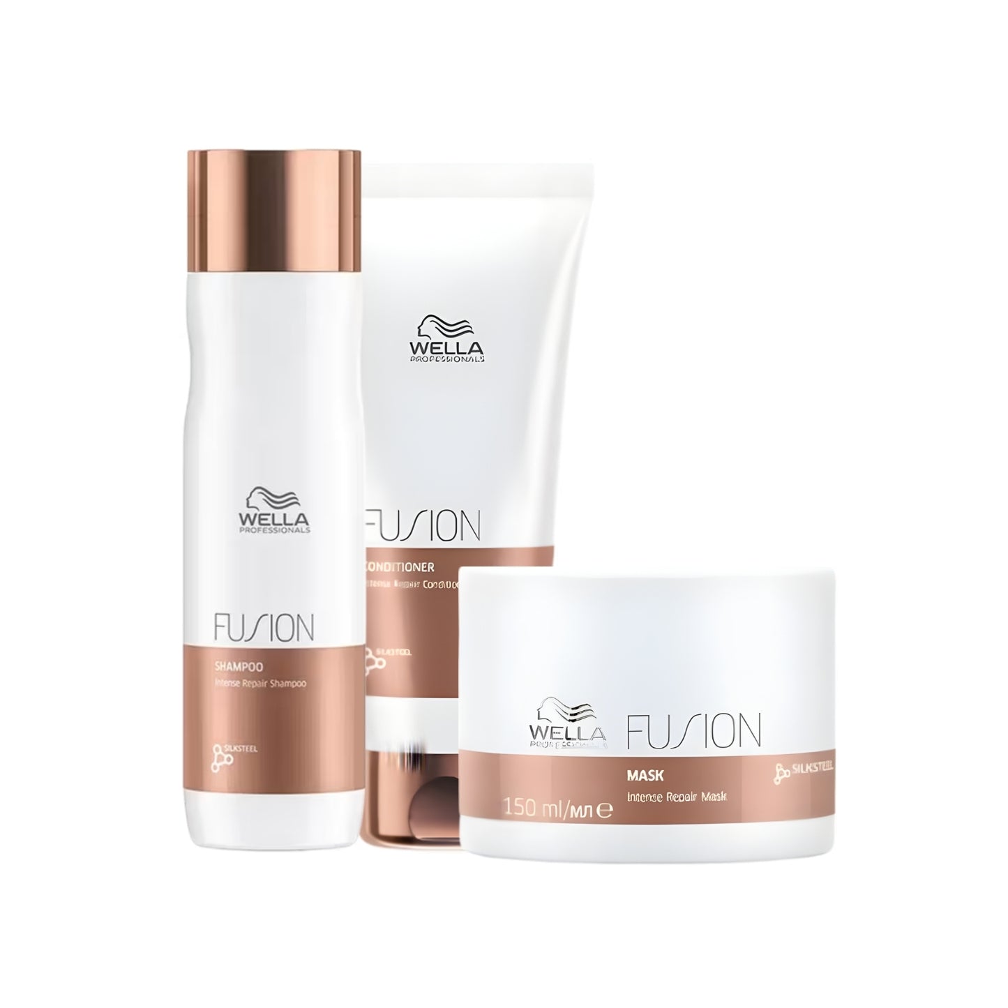 Kit Wella Fusion Shampoo 250 ml + Condicionador 200 ml + Máscara 150 ml
