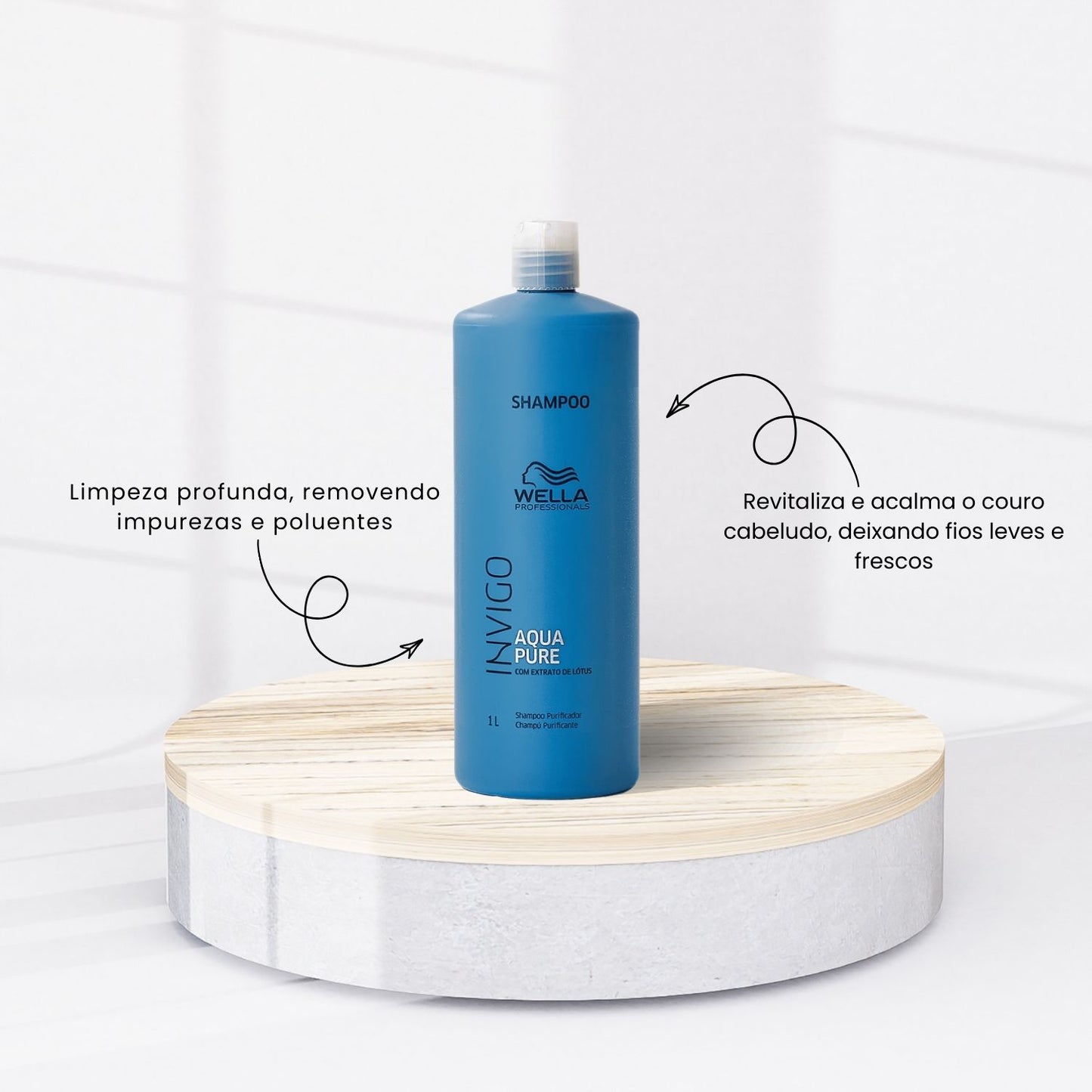 Shampoo Antirresíduo Wella Invigo Balance Aqua Pure 1 Litro