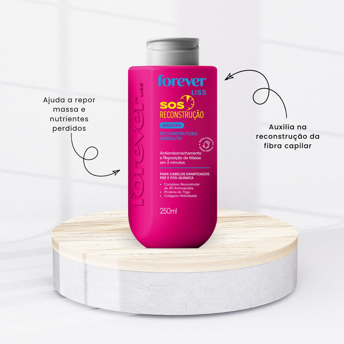 Kit Forever Liss SOS Reconstrução Tratamento Capilar Trio Pequeno