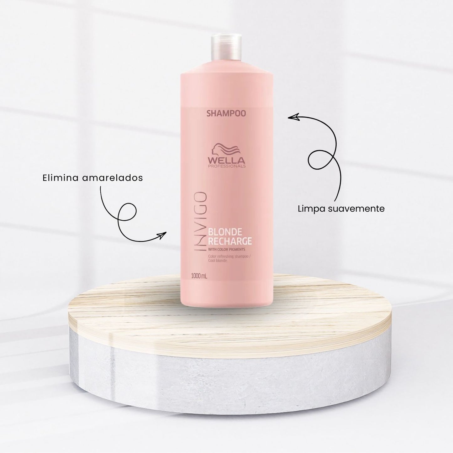 Kit Wella Invigo Blonde Recharge Shampoo 1 Litro + Condicionador 200 ml