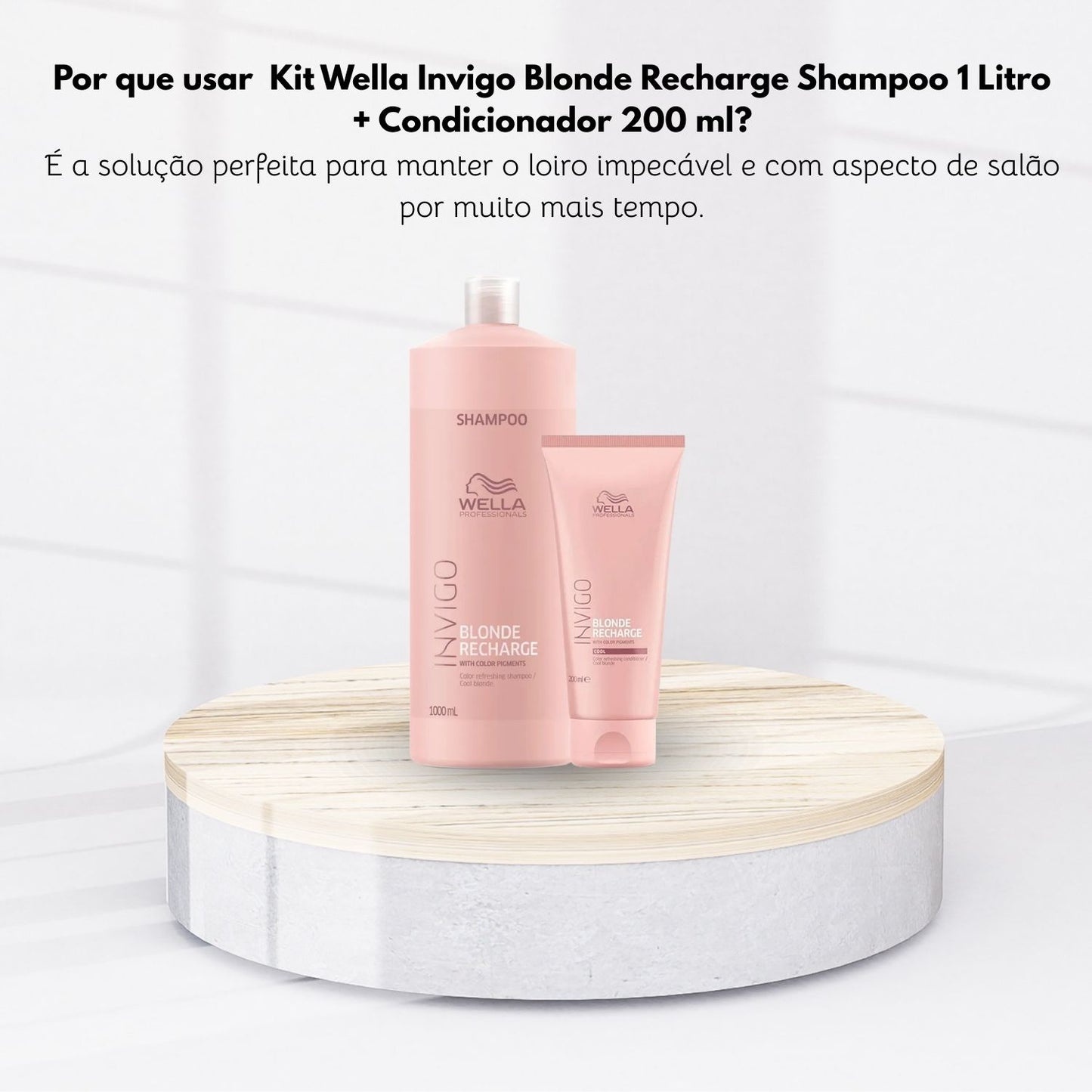 Kit Wella Invigo Blonde Recharge Shampoo 1 Litro + Condicionador 200 ml