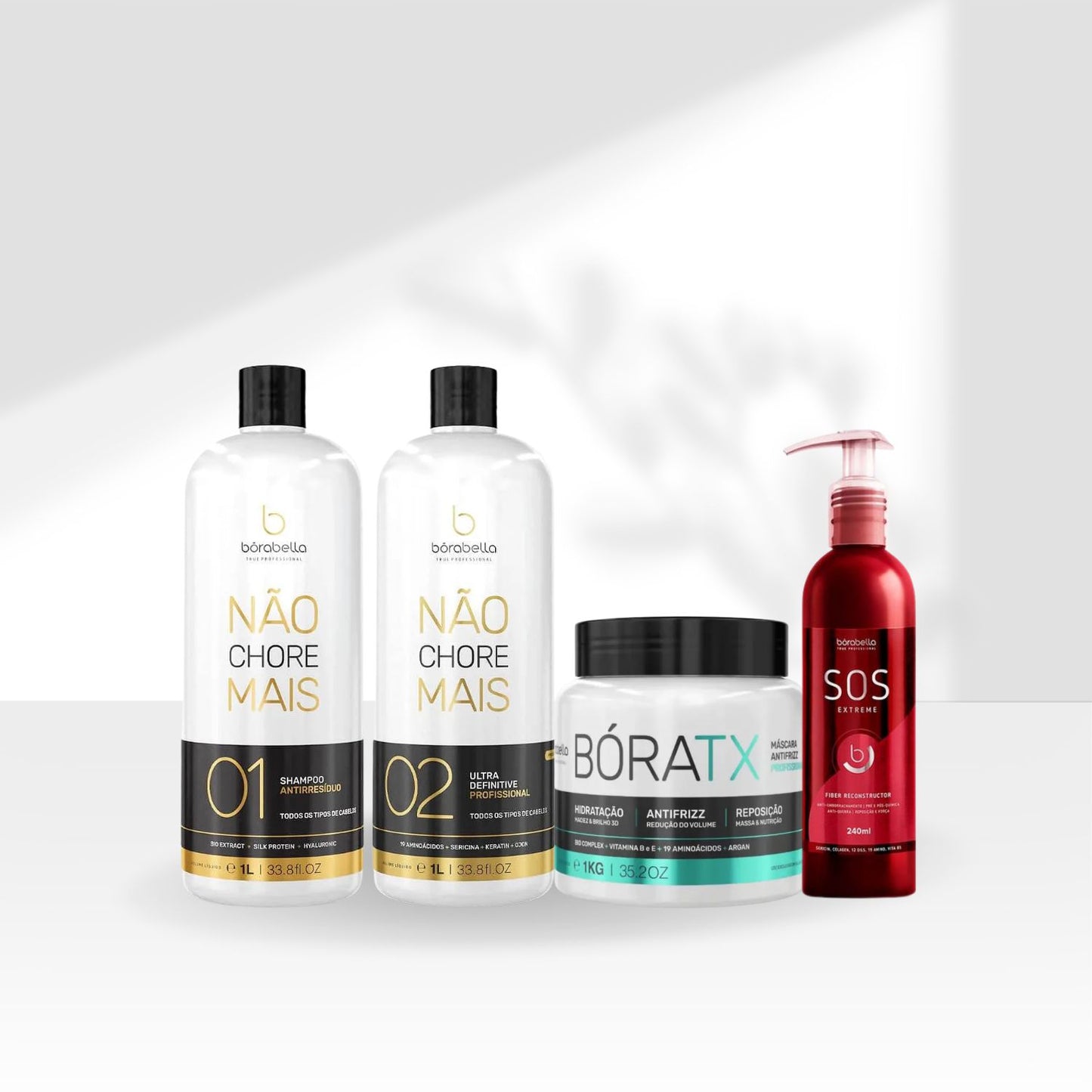 Kit Bórabella Progressiva Not Cry More 2 x 1 Litro + Boratox 1 Kg + SOS Extreme