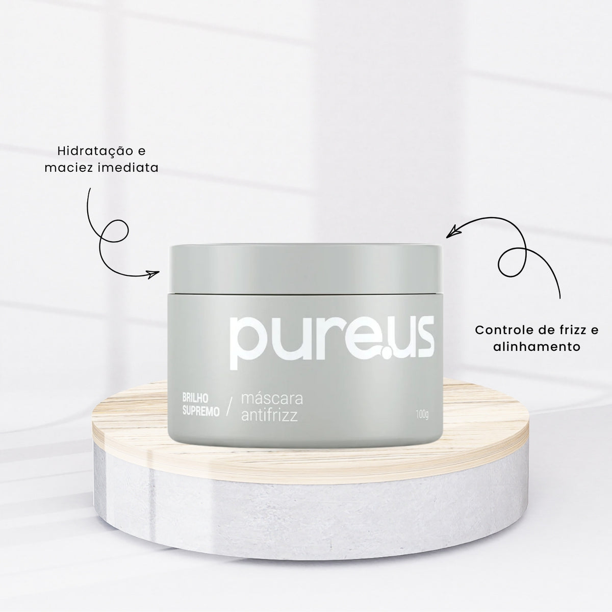 Máscara Capilar Madamelis Pure Us Controle de Frizz 100 ml