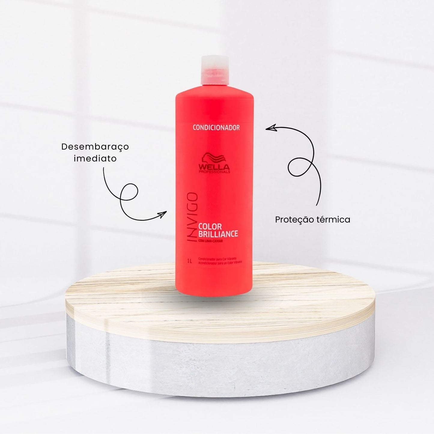 Kit Wella Invigo Color Brilliance Shampoo + Condicionador 1 Litro + Máscara 500 ml + Leave 150 ml