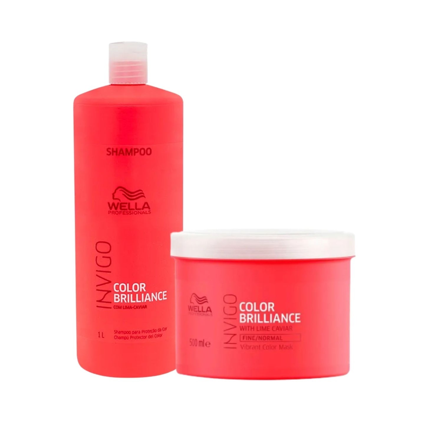 Kit Wella Invigo Color Brilliance Shampoo 1 Litro e Máscara 500 ml