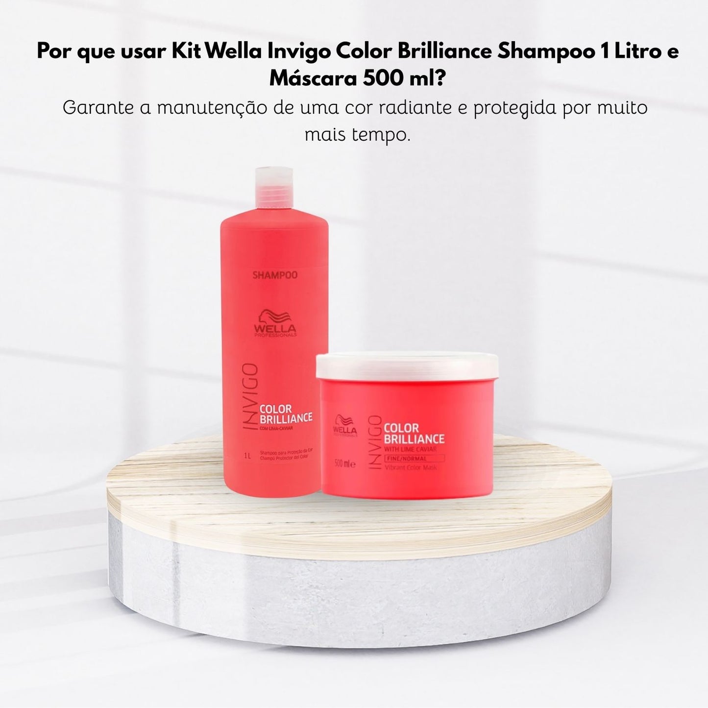 Kit Wella Invigo Color Brilliance Shampoo 1 Litro e Máscara 500 ml
