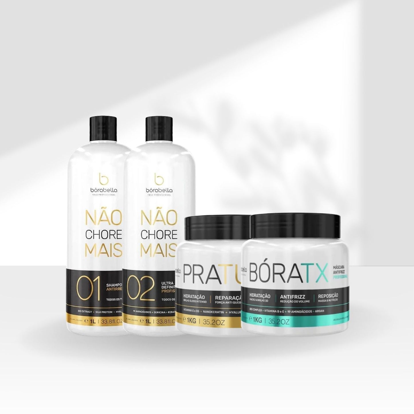 Kit Bórabella Progressiva Not Cry More 2 x 1 Litro + Boratox + PraTudo