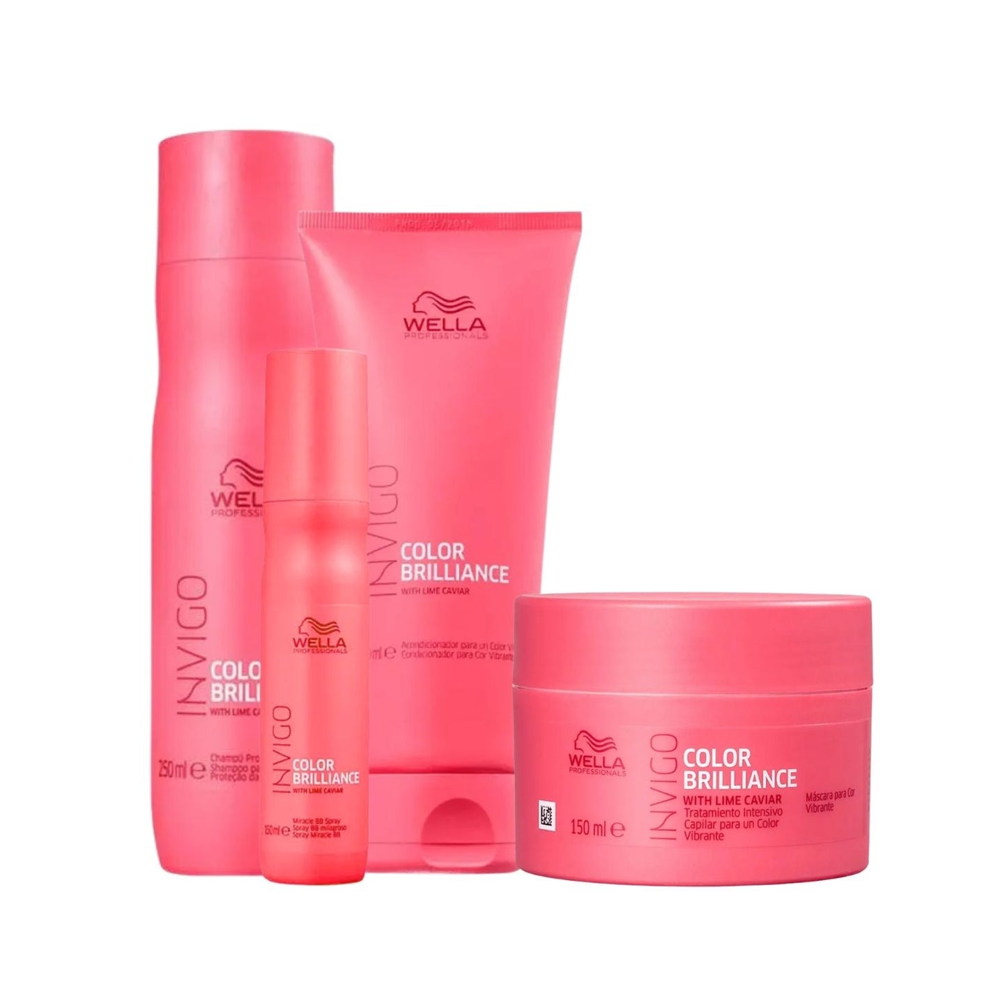 Kit Wella Invigo Color Brilliance Shampoo 250 ml + Condicionador 200 ml + Máscara 150 ml + Leave-in 150 ml