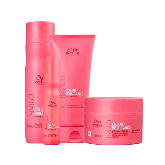 Kit Wella Invigo Color Brilliance Shampoo 250 ml + Condicionador 200 ml + Máscara 150 ml + Leave-in 150 ml