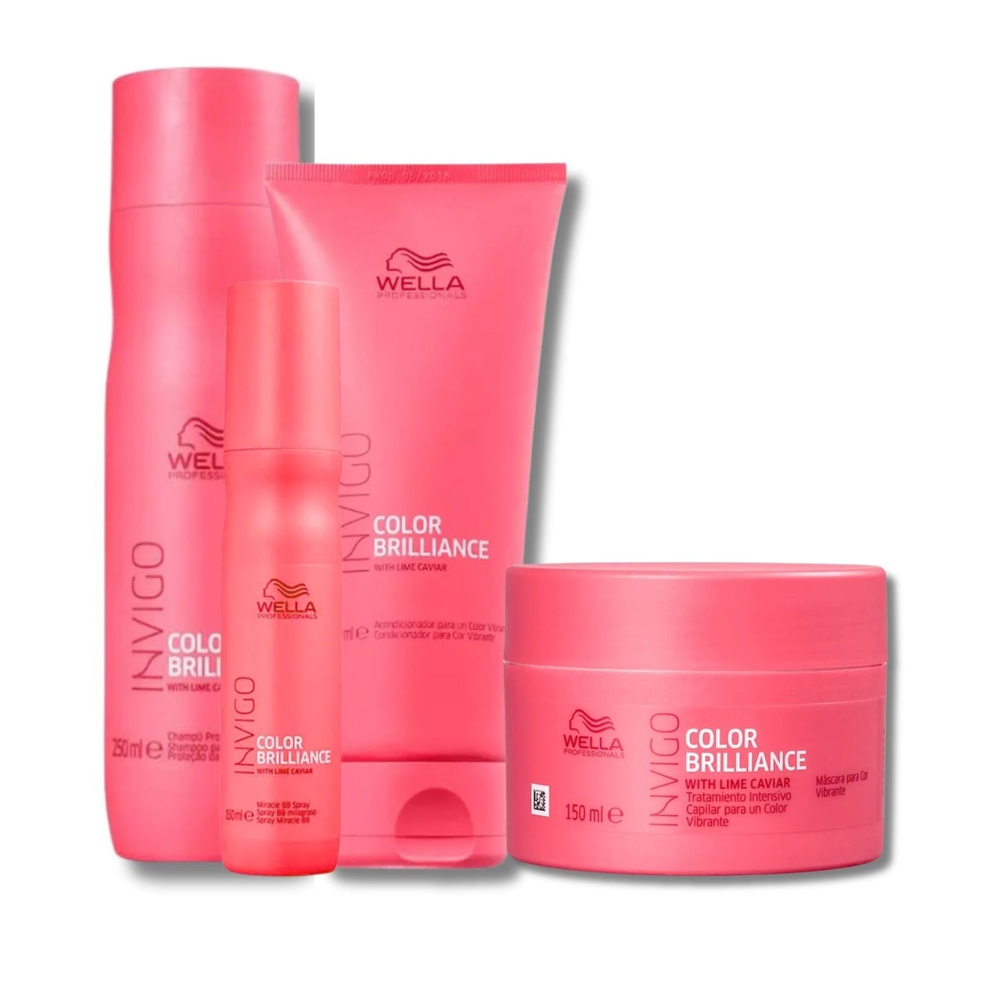 Kit Wella Invigo Color Brilliance Shampoo 250 ml + Condicionador 200 ml + Máscara 150 ml + Leave-in 150 ml