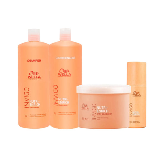 Kit Wella Invigo Nutri-Enrich Shampoo+Cond+Máscara+Leave-in