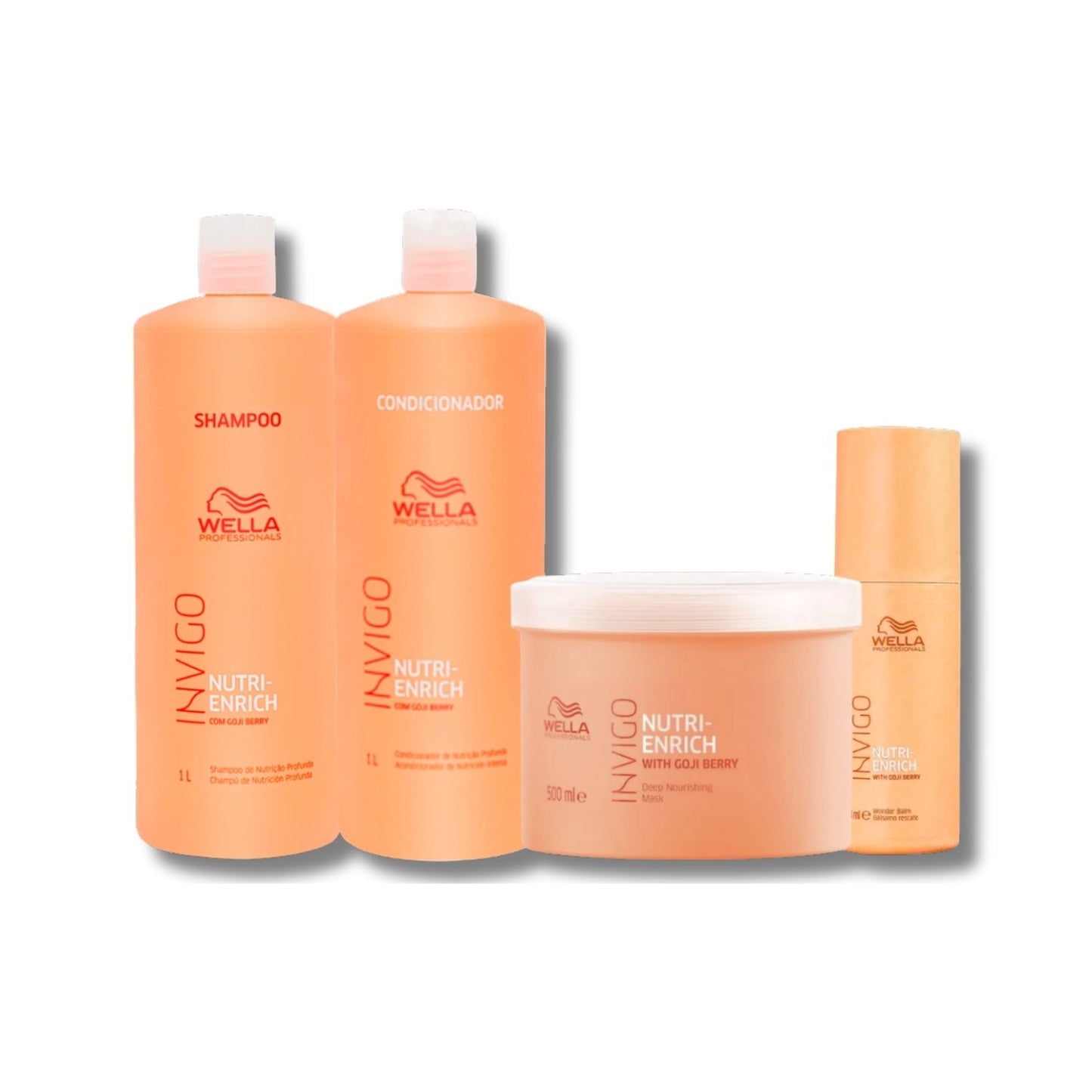 Kit Wella Invigo Nutri-Enrich Shampoo+Cond+Máscara+Leave-in