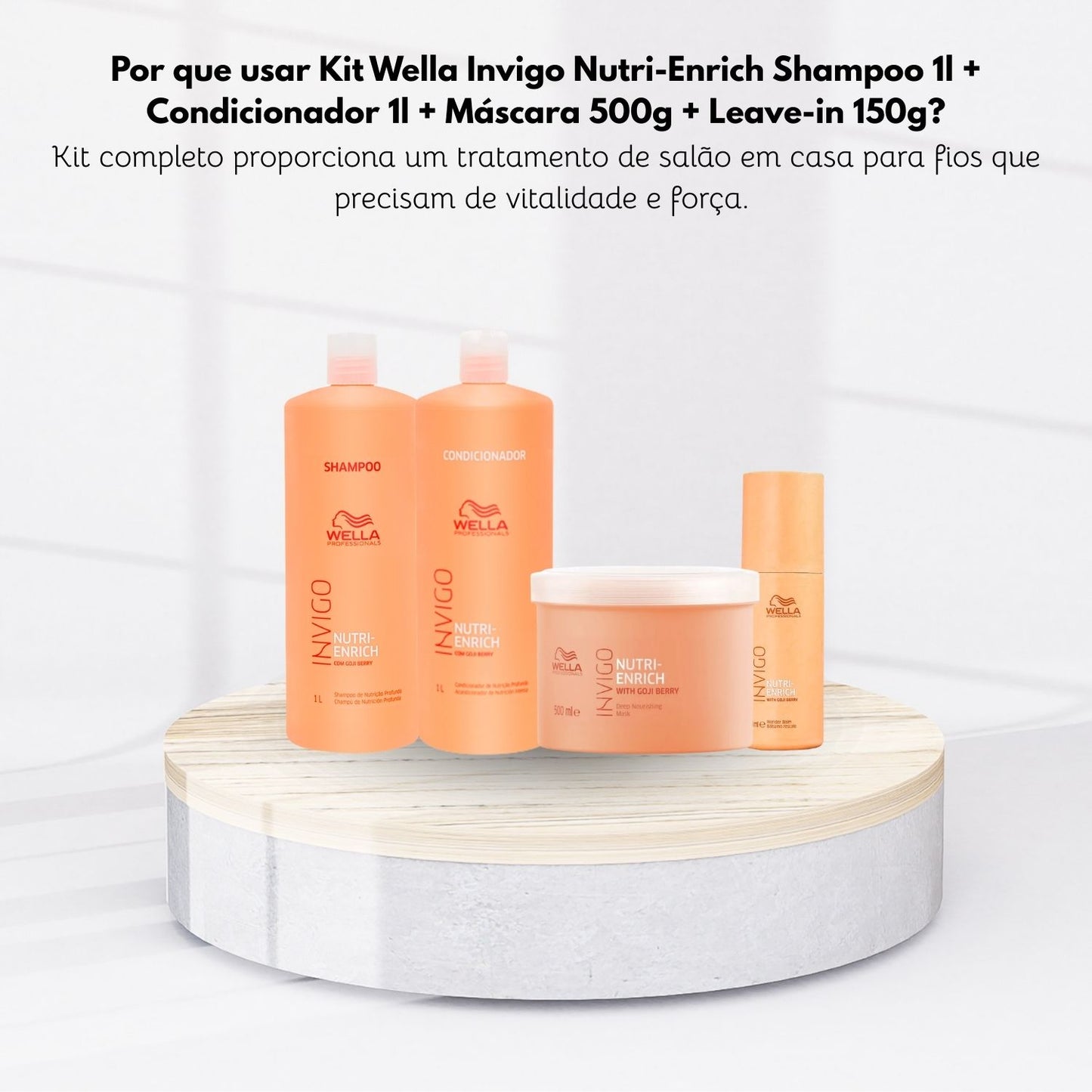 Kit Wella Invigo Nutri-Enrich Shampoo+Cond+Máscara+Leave-in