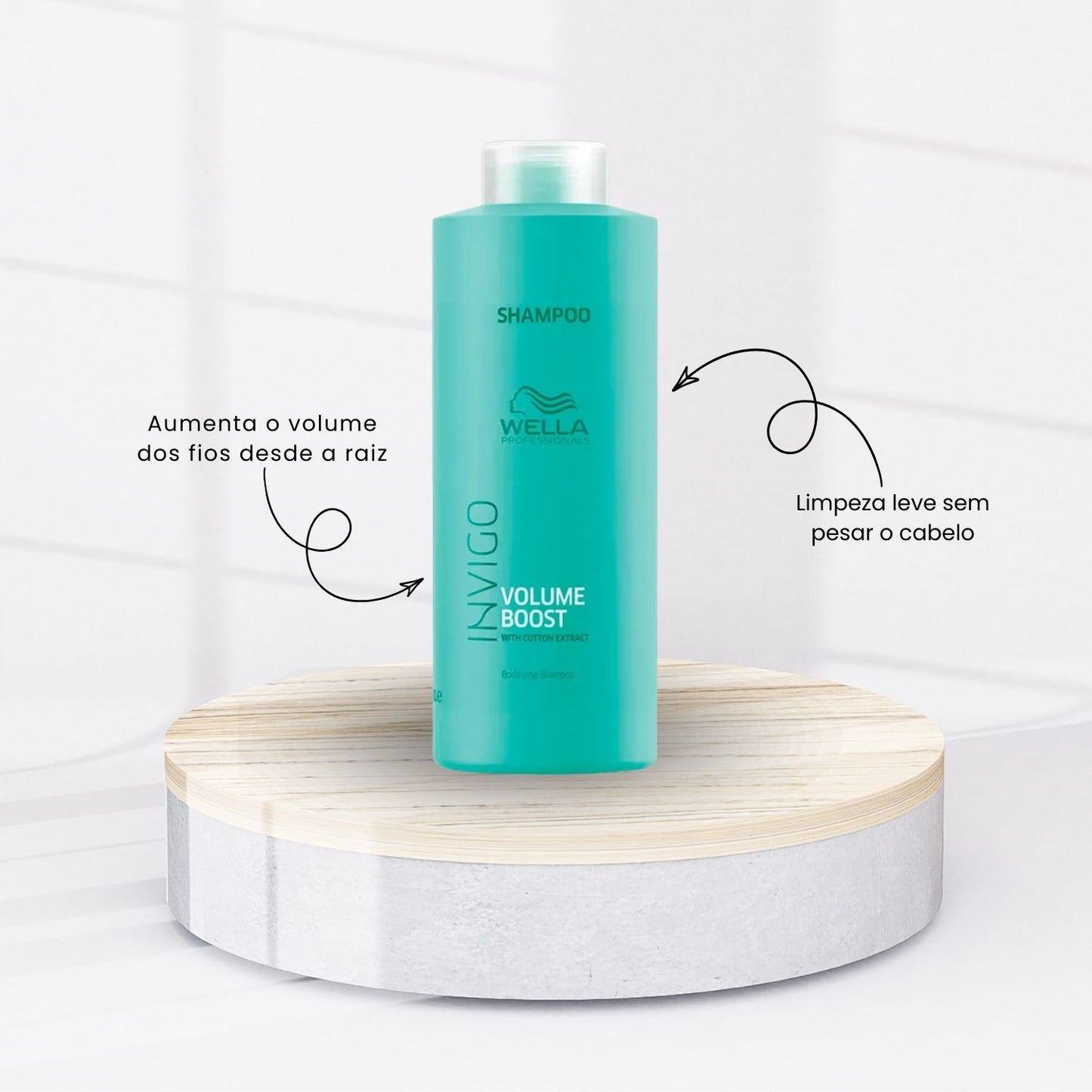 Kit Wella Invigo Volume Boost Salon Shampoo 1 Litro + Máscara 500 ml