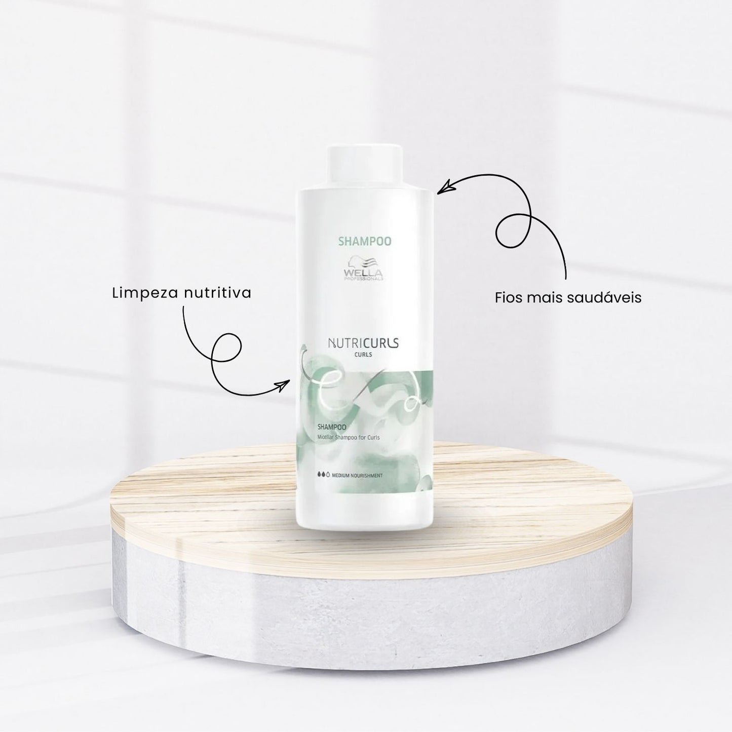 Kit Wella Nutricurls Salon Shampoo + Condicionador 1 Litro + Máscara 500 ml