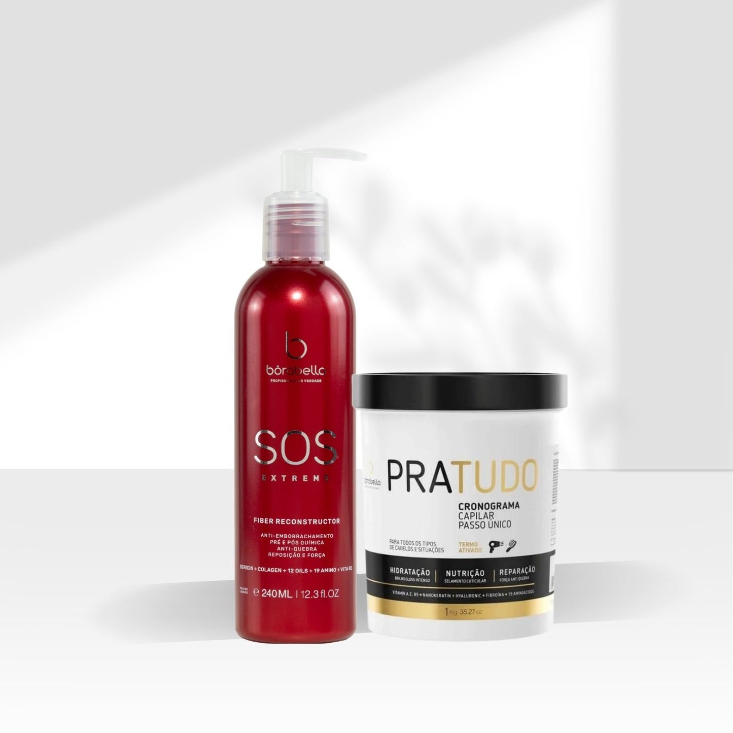 Kit Bórabella Máscara Pratudo Cronograma Capilar 1 Kg + SOS Extreme