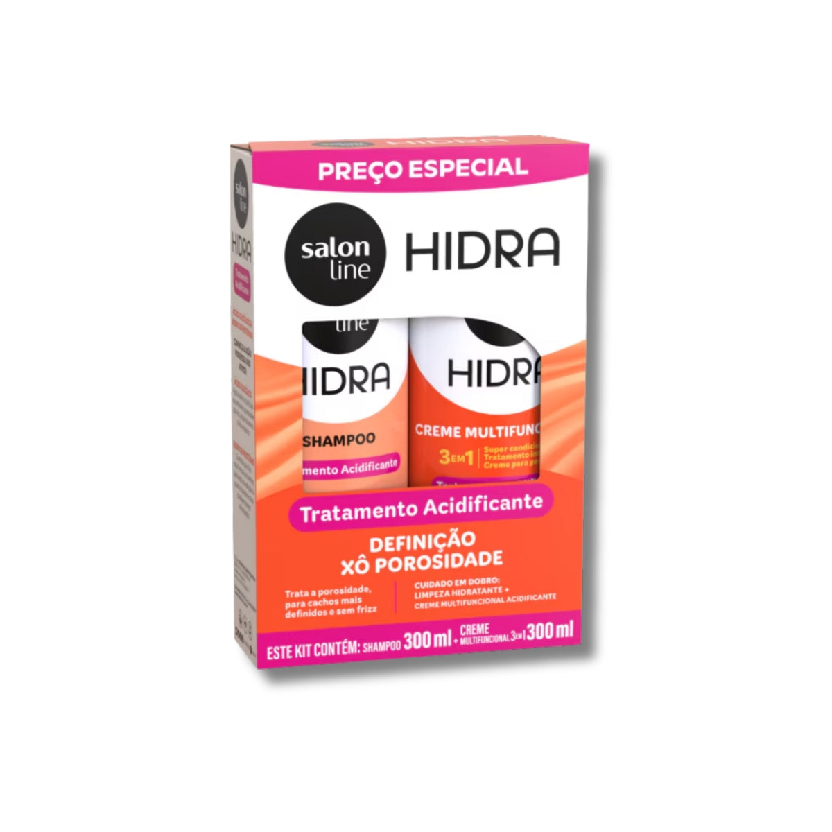 Kit Salon Line Shampoo e Creme  Hidra Acidificante Xô Porosidade