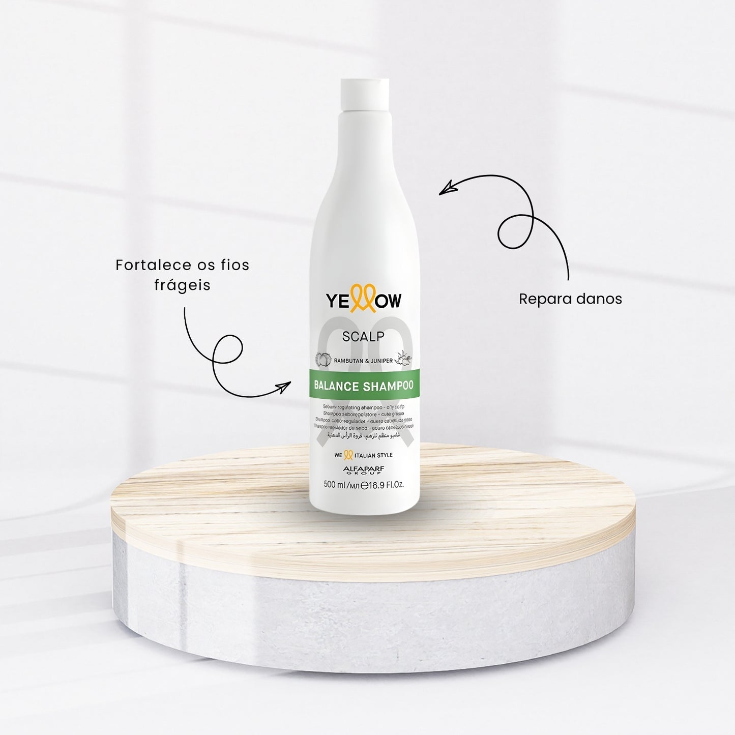 Shampoo Yellow Scalp Balance Shampoo para Cabelo Oleoso 500 ml