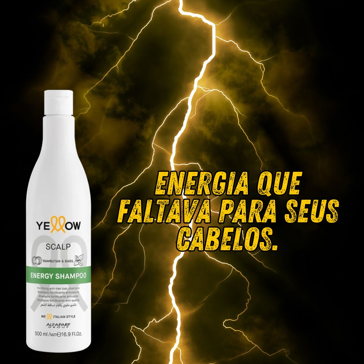 Shampoo Yellow Scalp Energy Shampoo para Cabelo Oleoso 500 ml