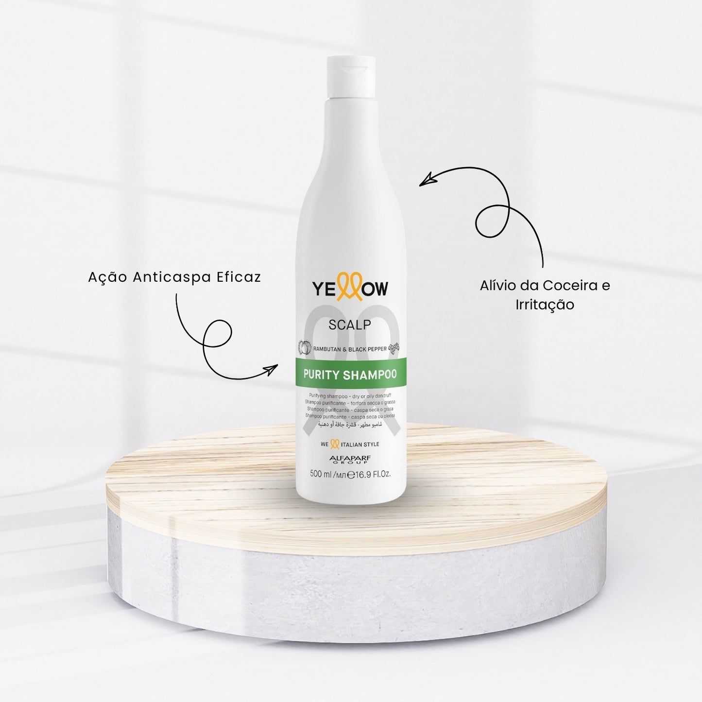 Shampoo Yellow Scalp Purity Shampoo para Cabelo Oleoso 500 ml