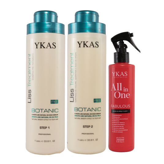 Kit Ykas Botanic Escova Progressiva Formol Free (2 x 1 Litro) + Fabulous All In One