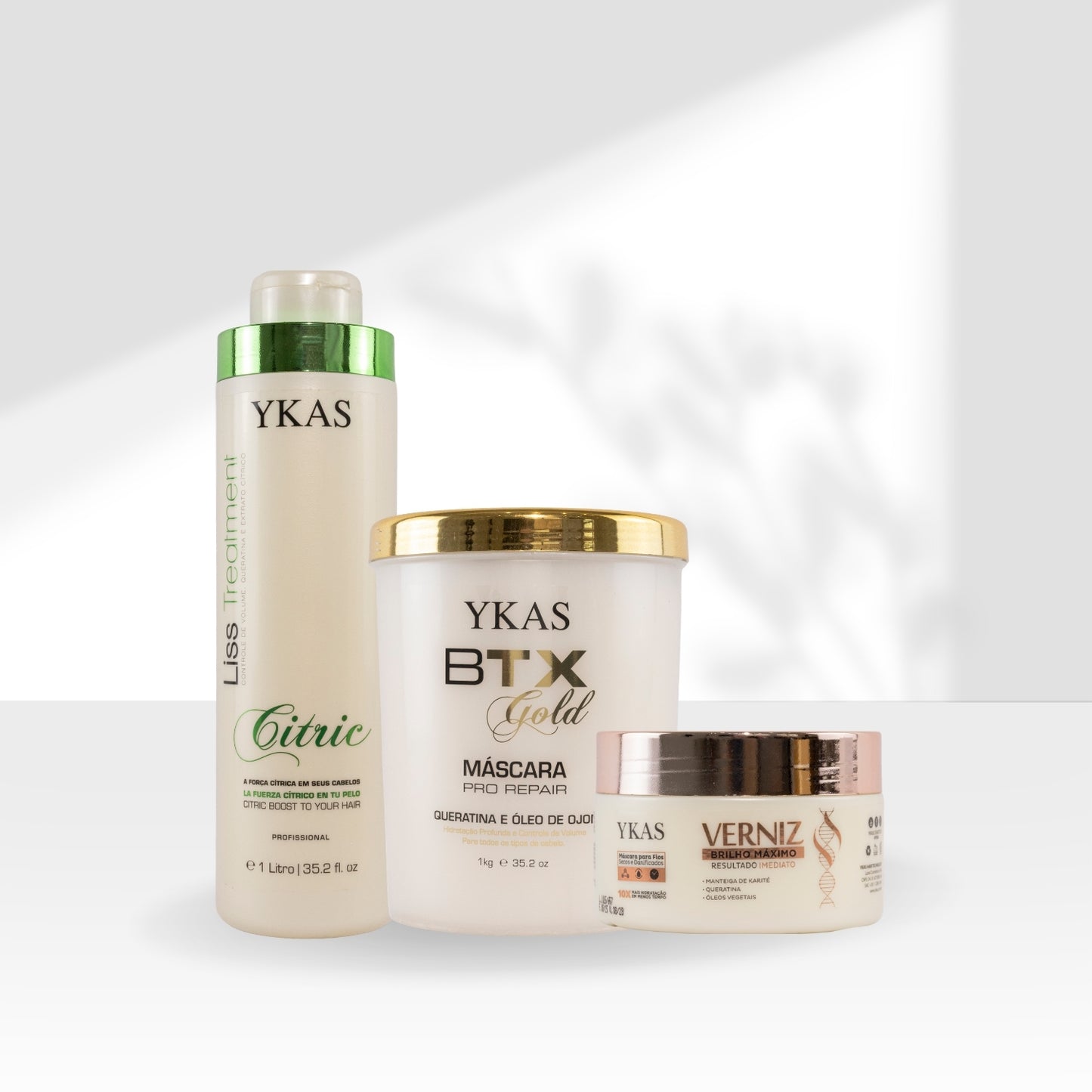 Kit Ykas Botox Capilar 1 Kg + Citric 1 Kg + Máscara Verniz 250 g