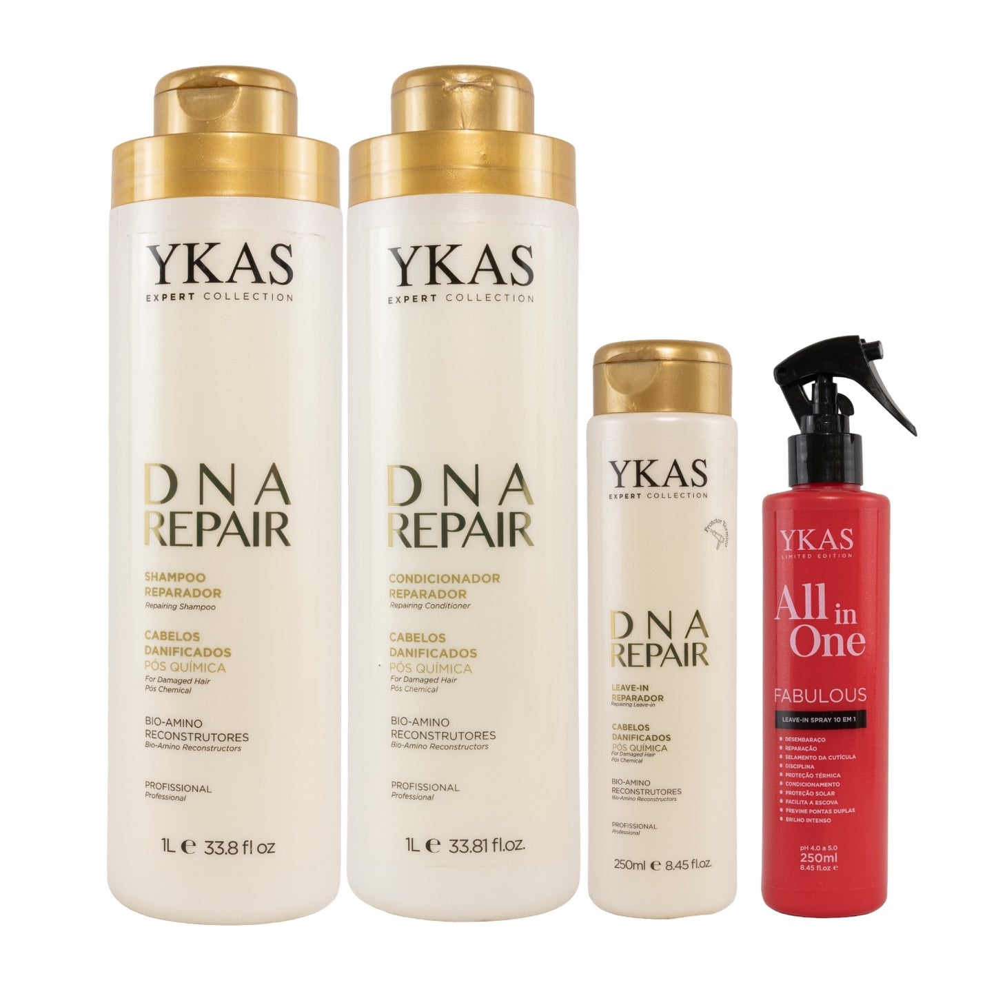 Kit Ykas Dna Repair Completo Grande + Fabulous All In One