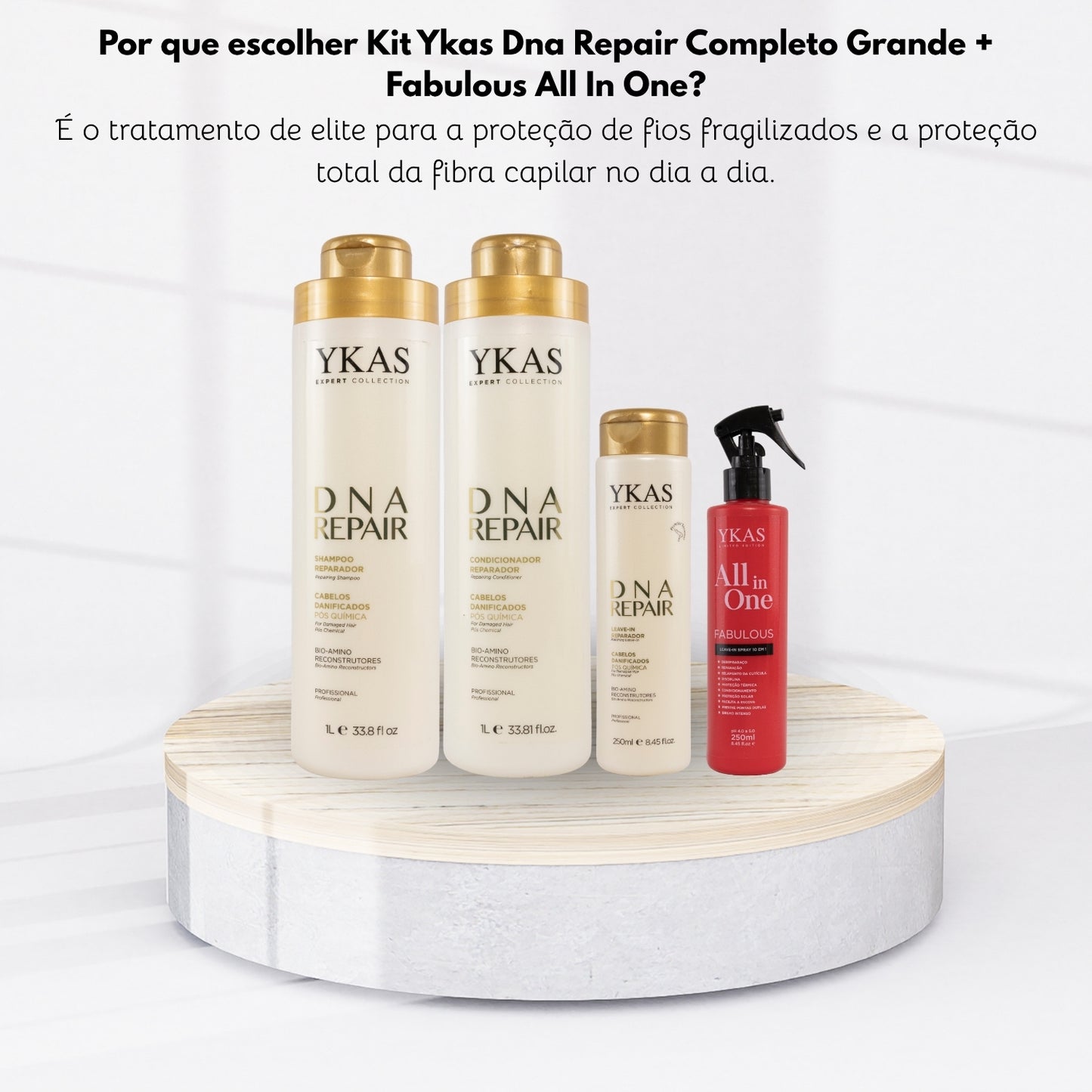 Kit Ykas Dna Repair Completo Grande + Fabulous All In One