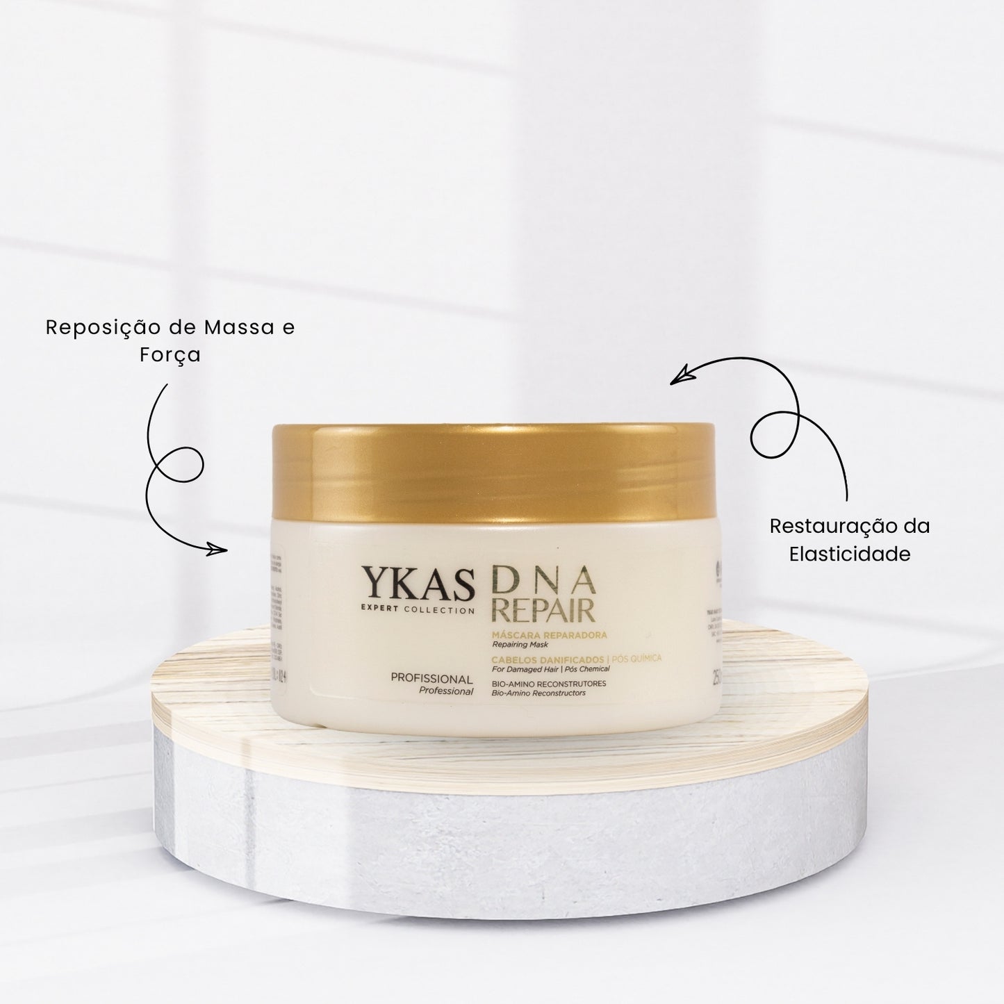 Kit Ykas Dna Repair Shampoo + Condicionador 1 Litro + Máscara 250 g