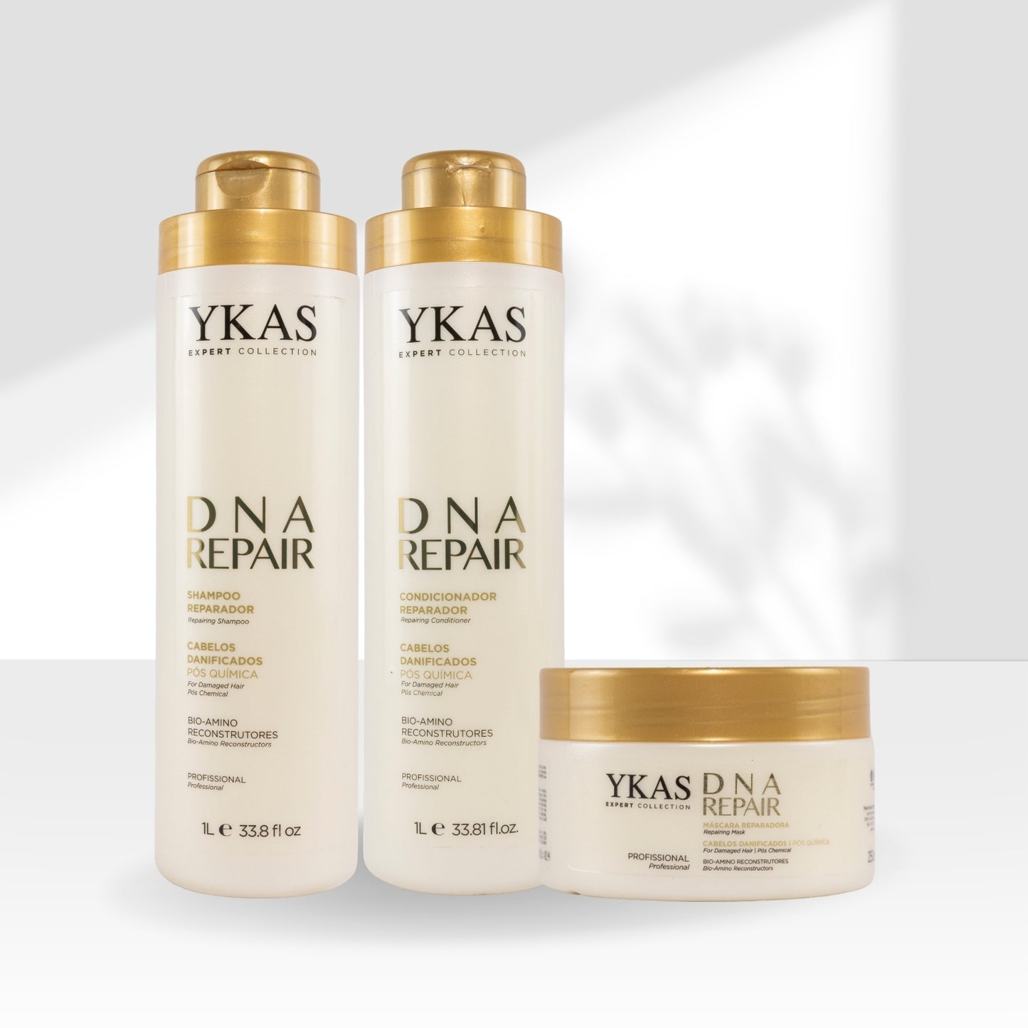 Kit Ykas Dna Repair Shampoo + Condicionador 1 Litro + Máscara 250 g
