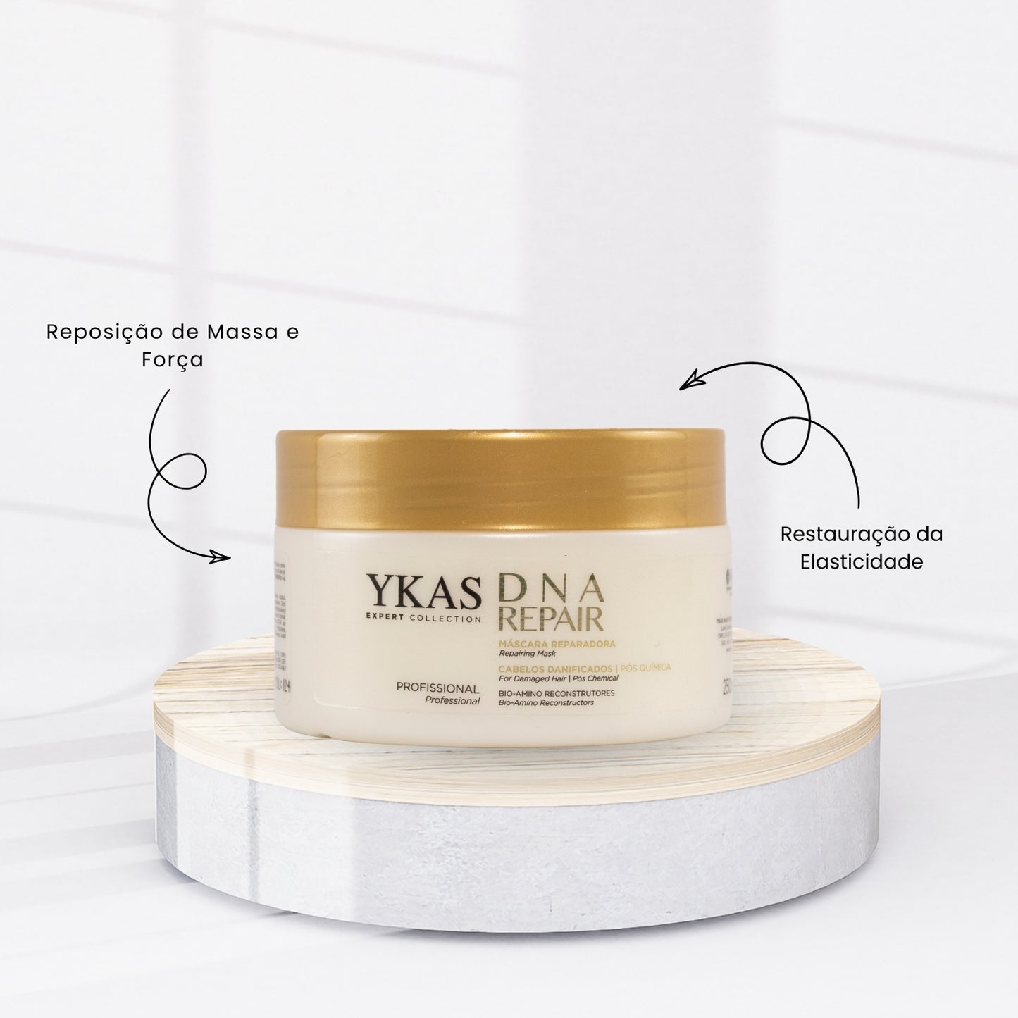 Kit Ykas Dna Repair Shampoo + Condicionador 300 ml + Máscara 250 g + Leave-in 250 ml