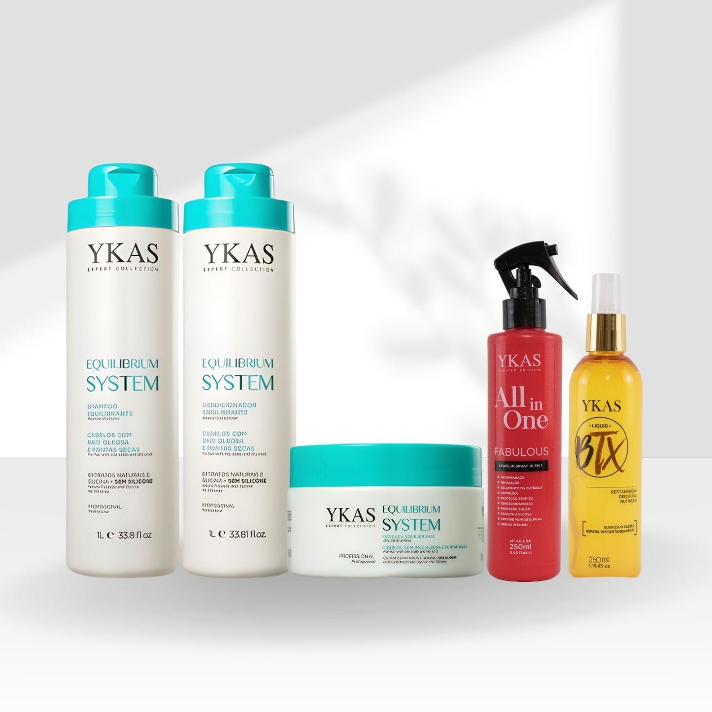 Kit Ykas Equilibrium System Grande Completo + Fabulous Hair All in One + Ykas BBtox Líquido