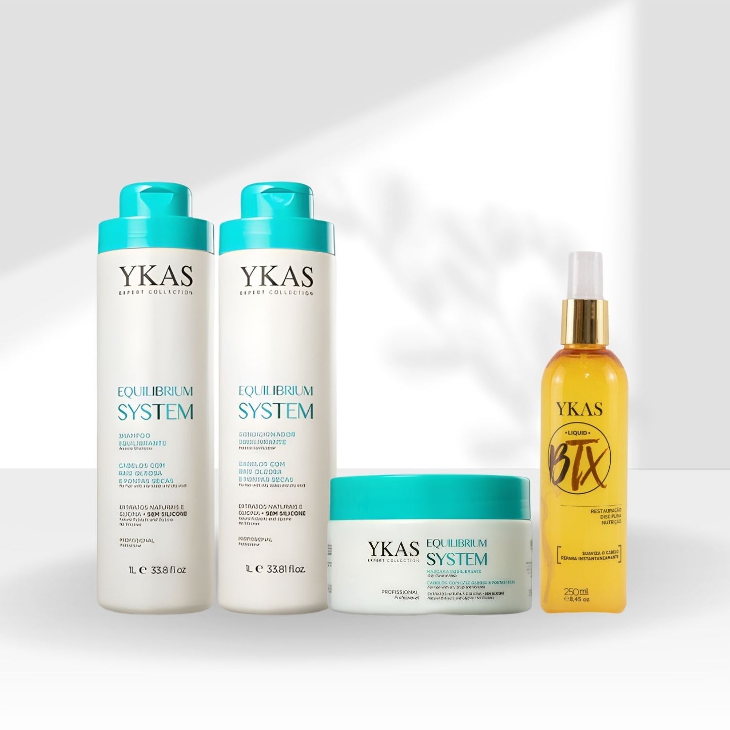 Kit Ykas Equilibrium System Grande Completo + Ykas BBtox Líquido Desmaia Cabelo 250 ml