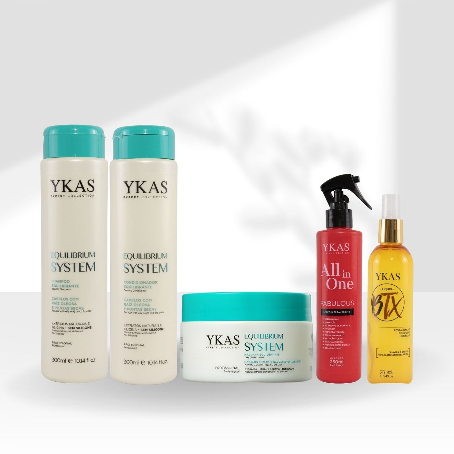 Kit Ykas Equilibrium System Pequeno Completo + Fabulous Hair All in One + Ykas BBtox Líquido