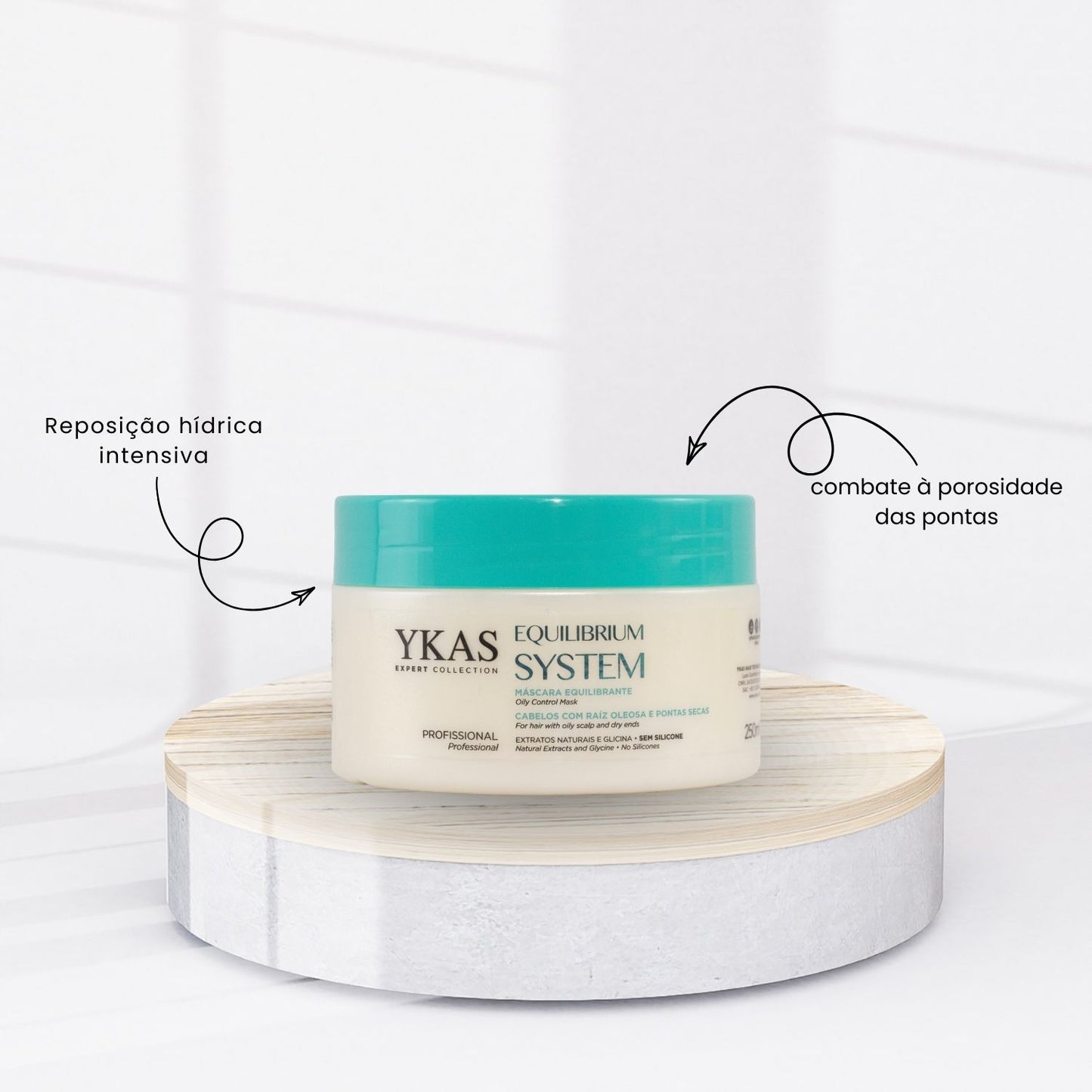 Kit Ykas Equilibrium System Shampoo + Condicionador 1 Litro + Máscara 250 g