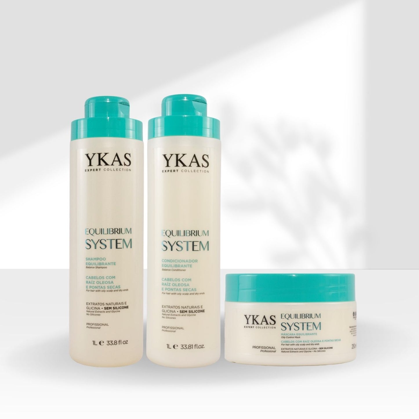Kit Ykas Equilibrium System Shampoo + Condicionador 1 Litro + Máscara 250 g