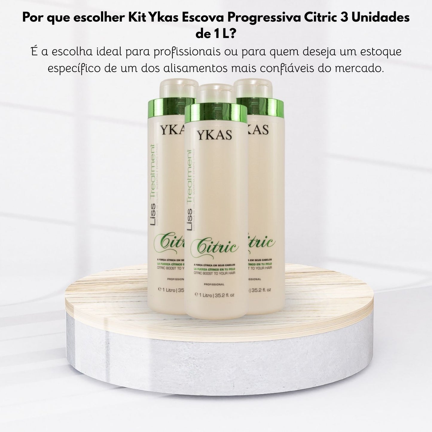 Kit Ykas Escova Progressiva Citric 3 Unidades de 1 Litro