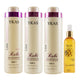 Kit Ykas Escova Progressiva Rubi (3 x 1 Litro) + Ykas Botox Capilar Líquido Tratamento 250 ml