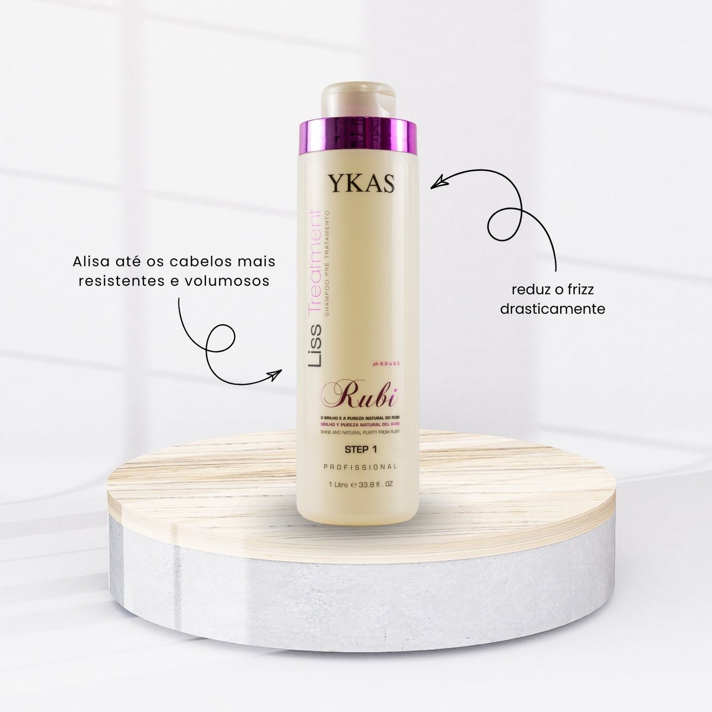 Kit Ykas Escova Progressiva Rubi (3 x 1 Litro) + Ykas Botox Capilar Líquido Tratamento 250 ml