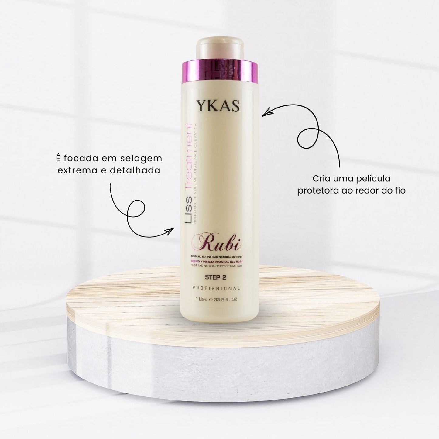 Kit Ykas Escova Progressiva Rubi (3 x 1 Litro) + Ykas Fabulous All In One