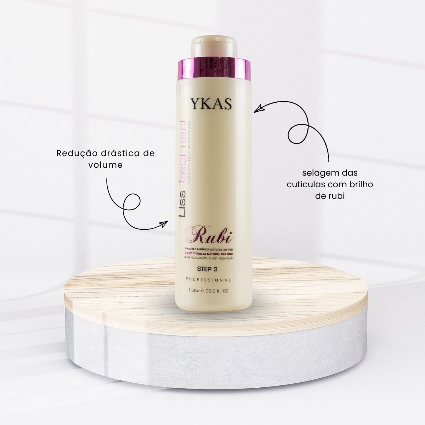 Kit Ykas Escova Progressiva Rubi (3 x 1 Litro) + Ykas Fabulous All In One