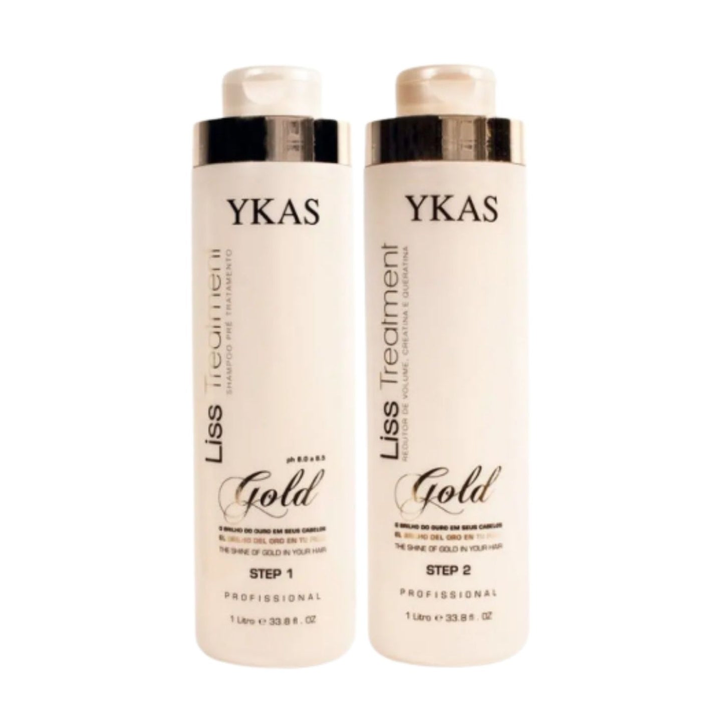 Kit Ykas Gold Escova Progressiva Ouro (2 x 1 Litro)