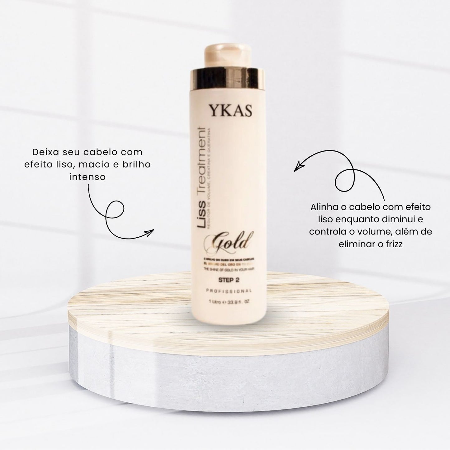 Kit Ykas Gold Escova Progressiva Ouro (2 x 1 Litro)