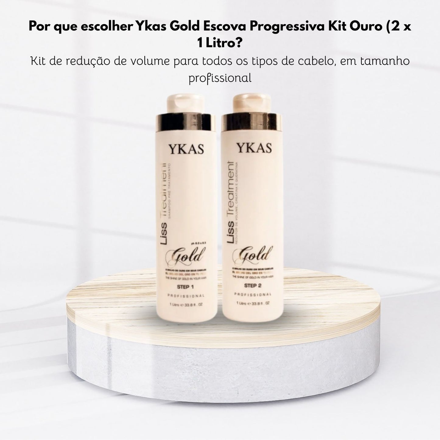 Kit Ykas Gold Escova Progressiva Ouro (2 x 1 Litro)